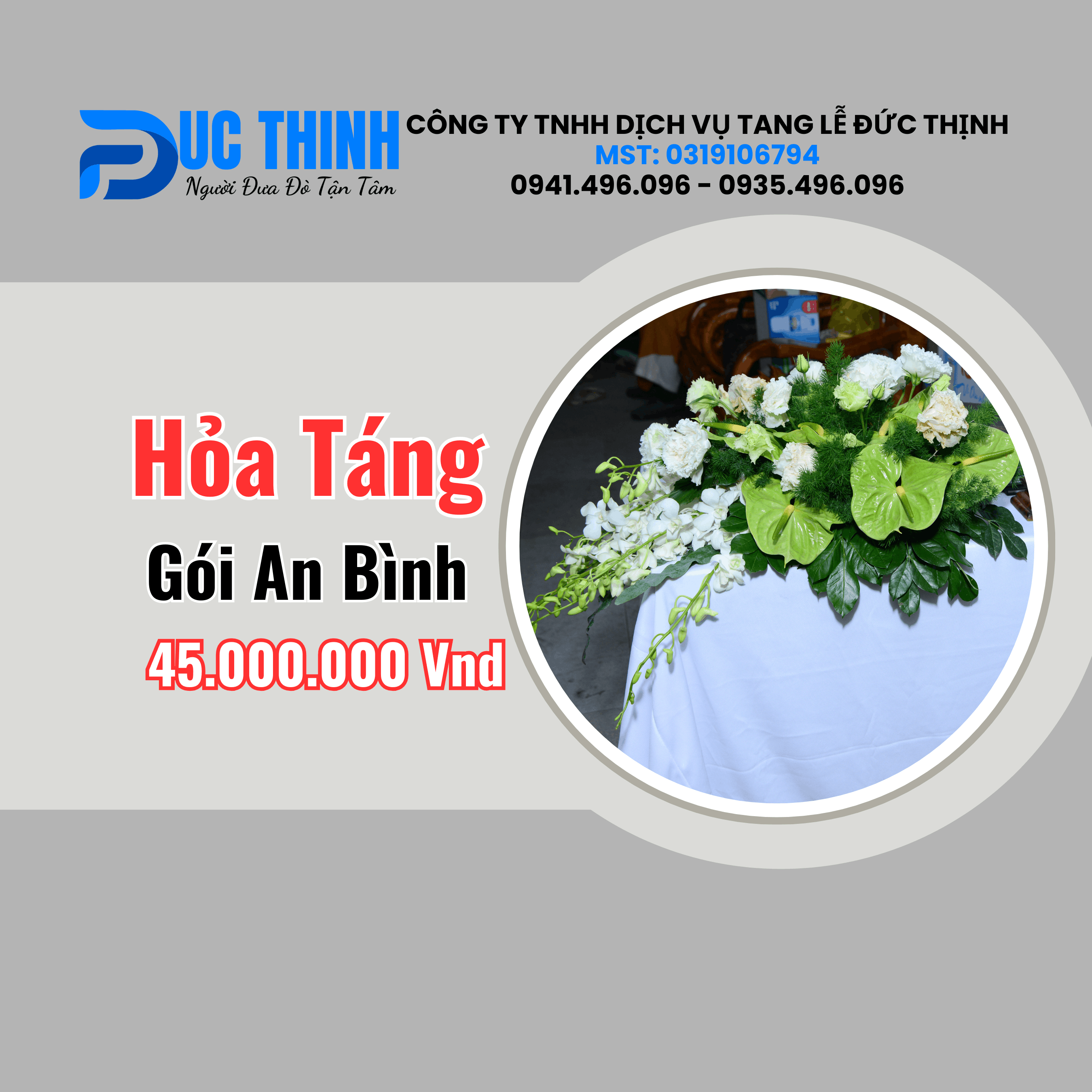 Gói Hỏa Táng Trọn Gói An Bình - Giá 45.000.000đ – Phục Vụ Toàn TP.HCM – Đức Thịnh